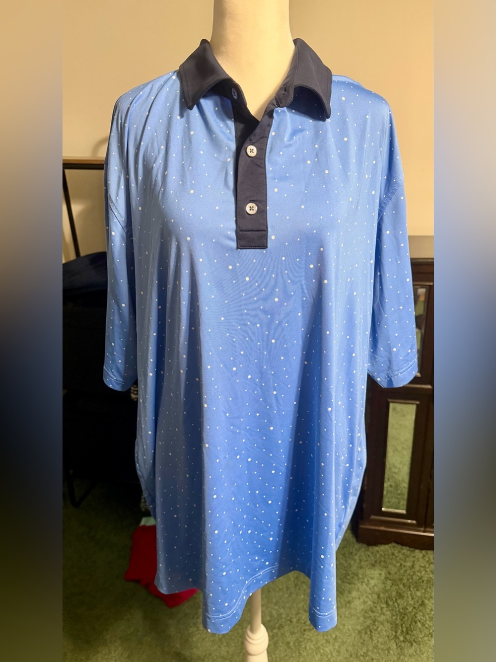 FootJoy Men's Polka Dot Polo Blue Size XL